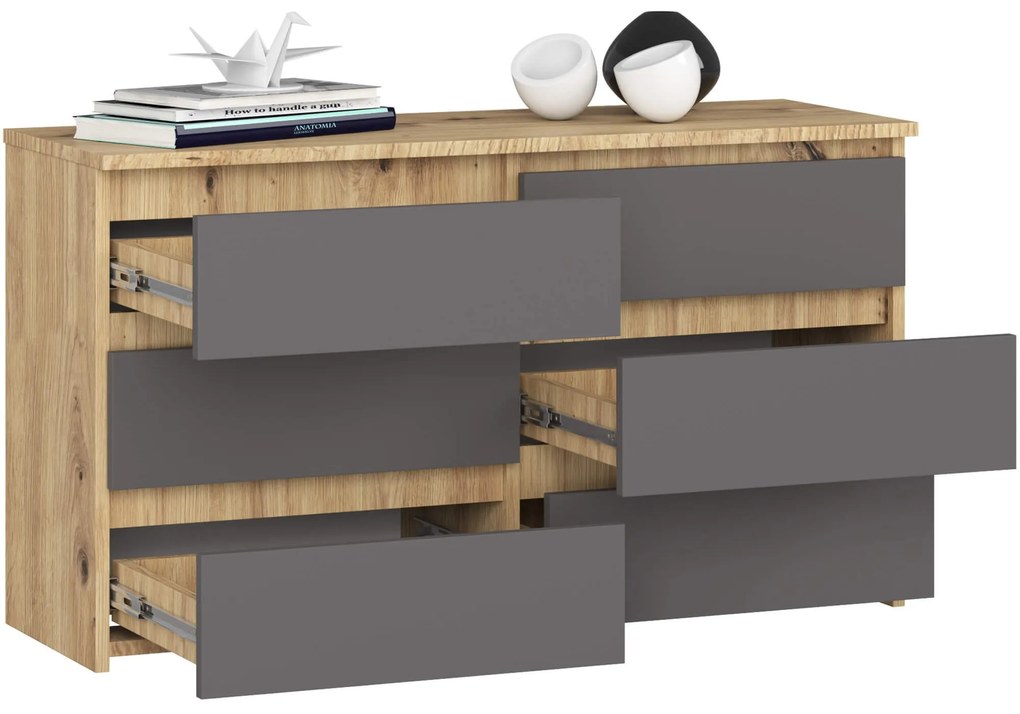 Komoda CL6 100 cm dub remeselný/grafitovo šedá