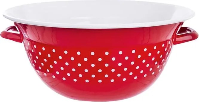 Šalátová misa červená s bodkami priemer 34 cm