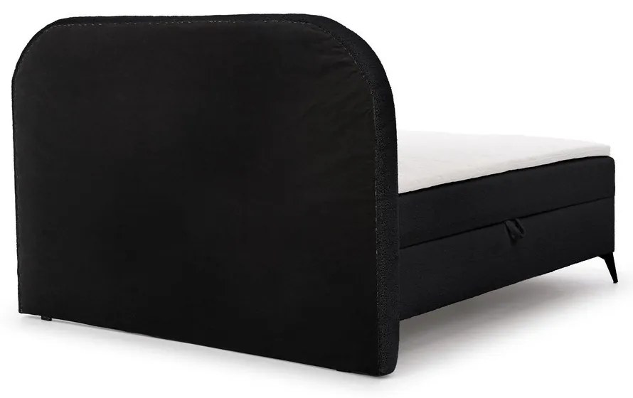 Čierna boxspring posteľ s úložným priestorom 200x200 cm Ornes – Ropez
