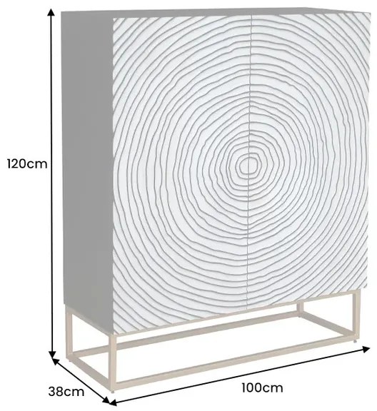 Dizajnová vysoká komoda Talitha 120 cm čierna / biela