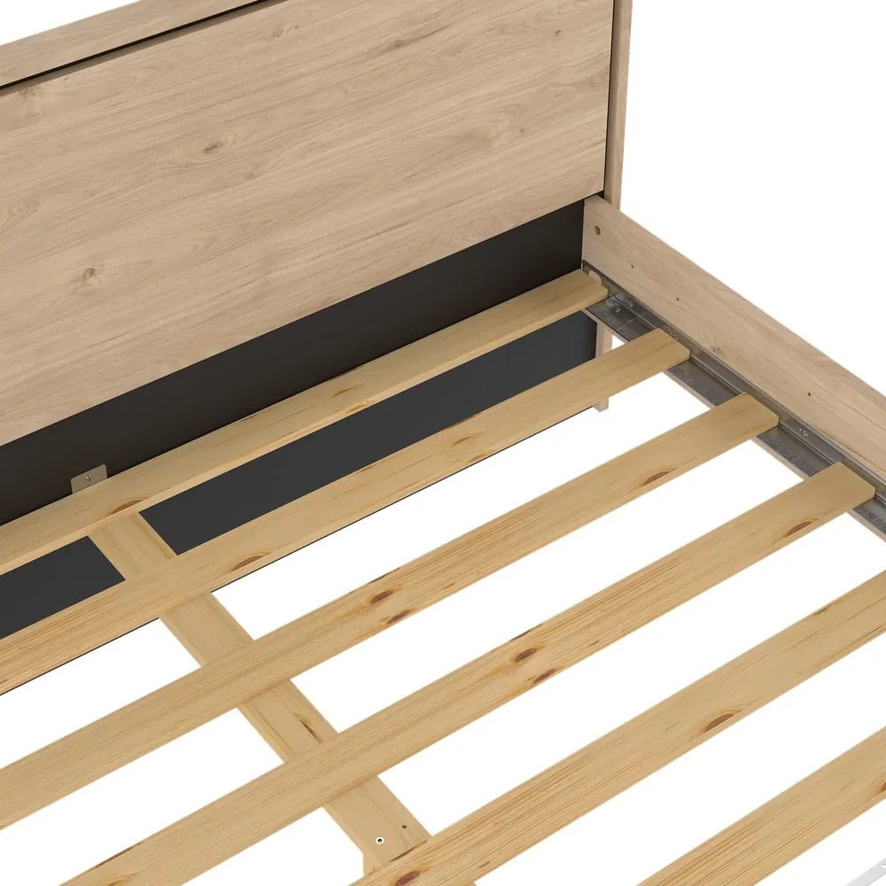 Dvojlôžková posteľ v dekore duba s roštom 160x200 cm v prírodnej farbe Ry – Tvilum