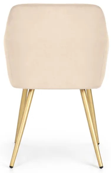 Sada dvoch jedálenských stoličiek ESTELLE zamatové, béžové / zlaté nohy (2 ks)