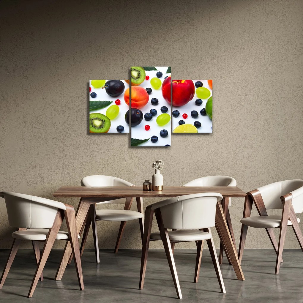 Obraz ovocia s kvapkami vody (90x60 cm)