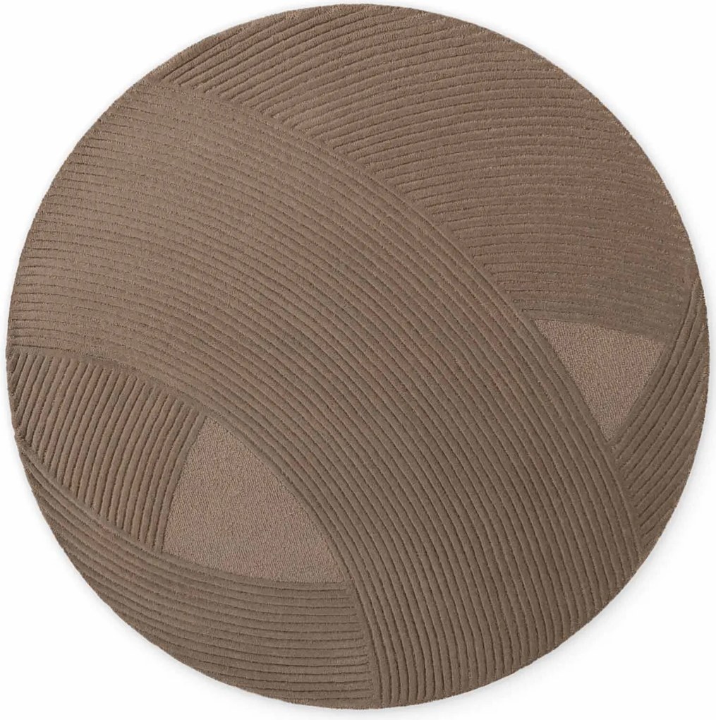 Ted Baker, Kusový koberec Ted Baker Kensington 106401 Brown kruh, 200x200, hnedá, kancelária