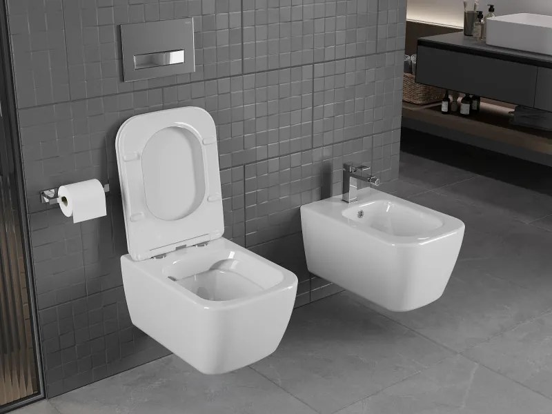 Mexen STELLA, závesné wc s pomaly padajúcim WC sedátkom, 51 x 35 cm, biela, 30680900