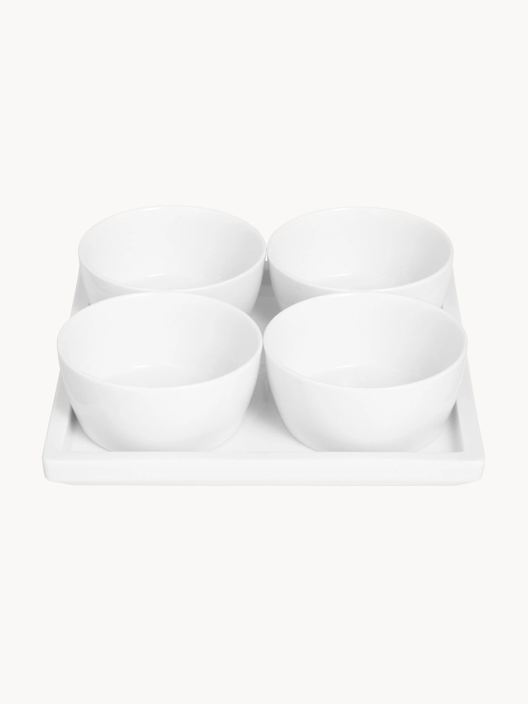 Ručne vyrobené misky na omáčky's podnosom Cosmopolitan, 5 ks