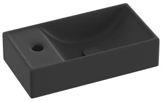 Umývadlo Ravak Veda 40,8x22,2 cm černá mat otvor pre batériu, bez prepadu XJXLD240000