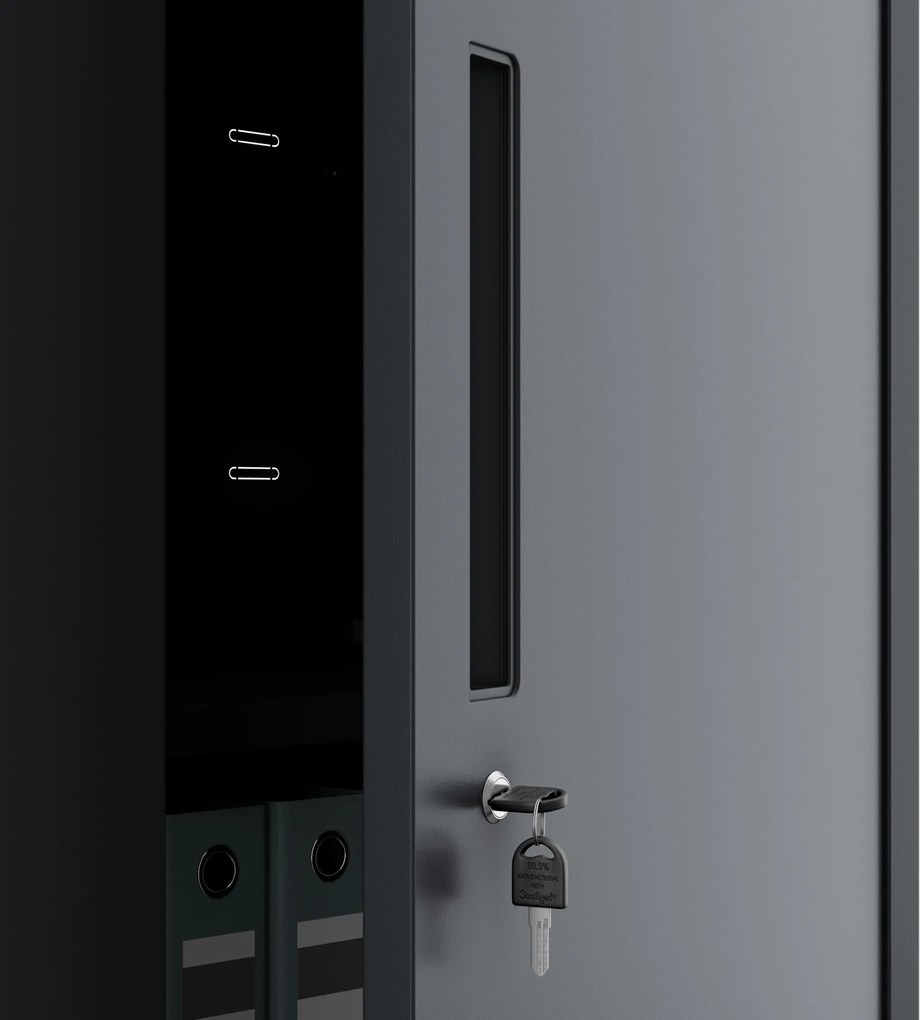 Kovová modulárna multifunkčná skriňa na podstavci antracitová MEGAN 1600 x 900 x 400 mm