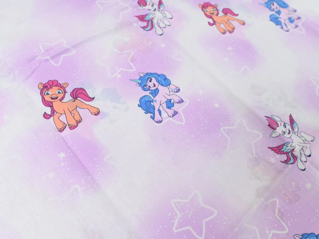 Detské bavlnené obliečky MY LITTLE PONY STARS biele Rozmer obliečky: 60 x 70 cm | 140 x 200 cm