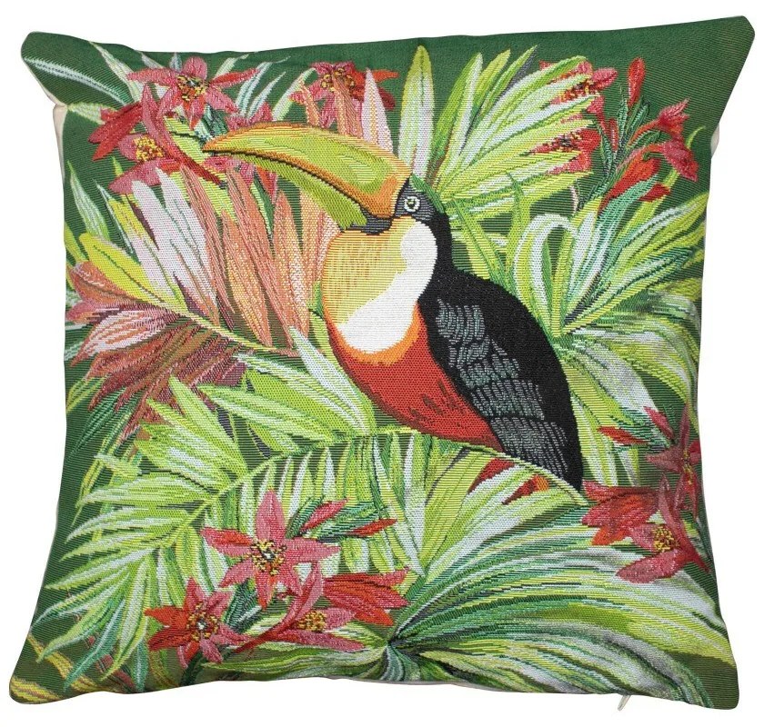 Gobelínový vankúš s tukanom - 45 * 45 * 15cm