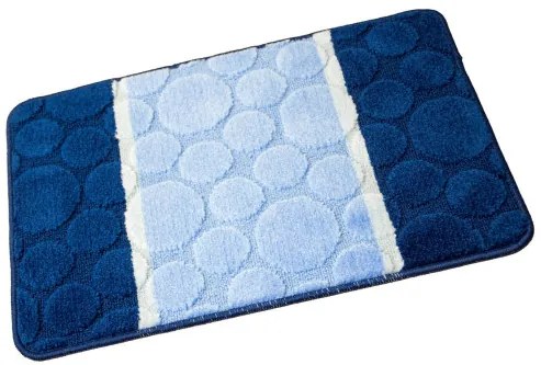 Sada kúpeľňových koberčekov SIENA modrá, pruhy / bodky