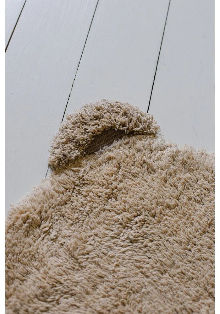 Béžový prateľný ručne tkaný bavlnený detský koberec 120x122 cm Bear – Lorena Canals