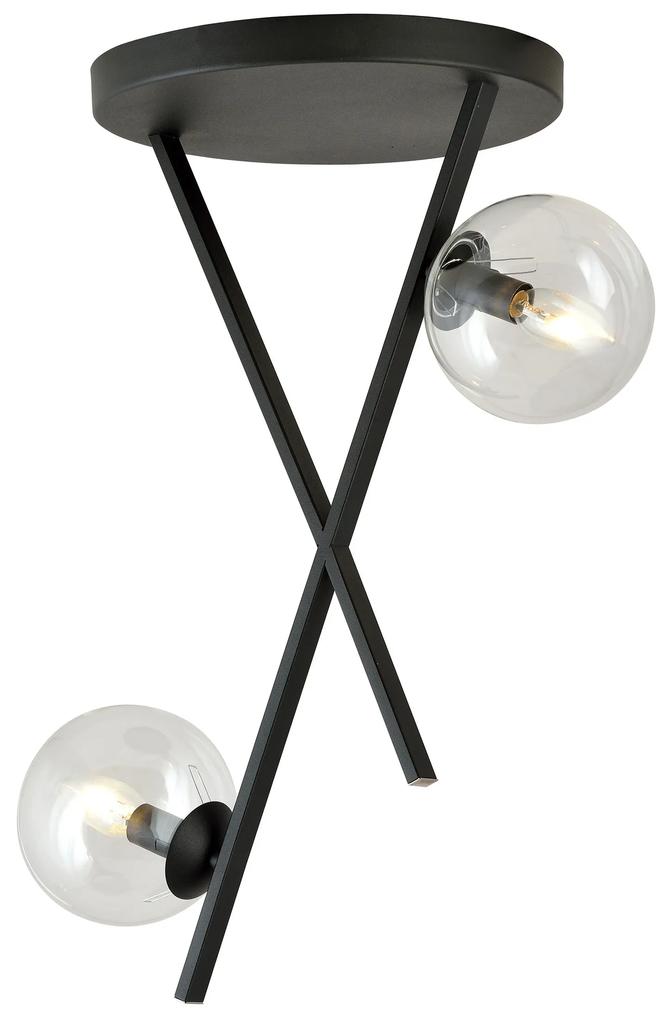 RIVER 2 | dizajnová čierna závesná lampa Farba: Transparentná