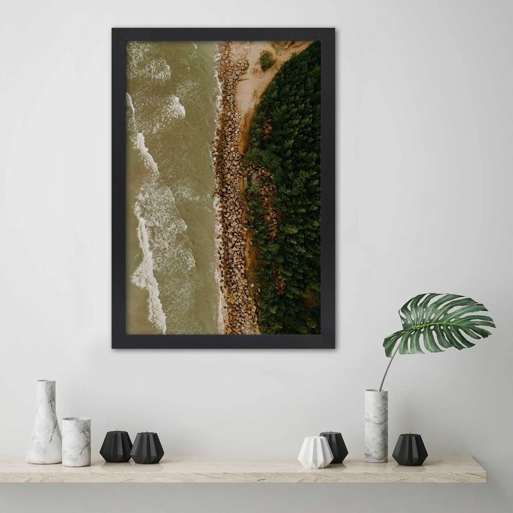 Gario Plagát Pohľad na pobrežie z vtáčej perspektívy Farba rámu: Bez rámu, Rozmery: 30 x 45 cm