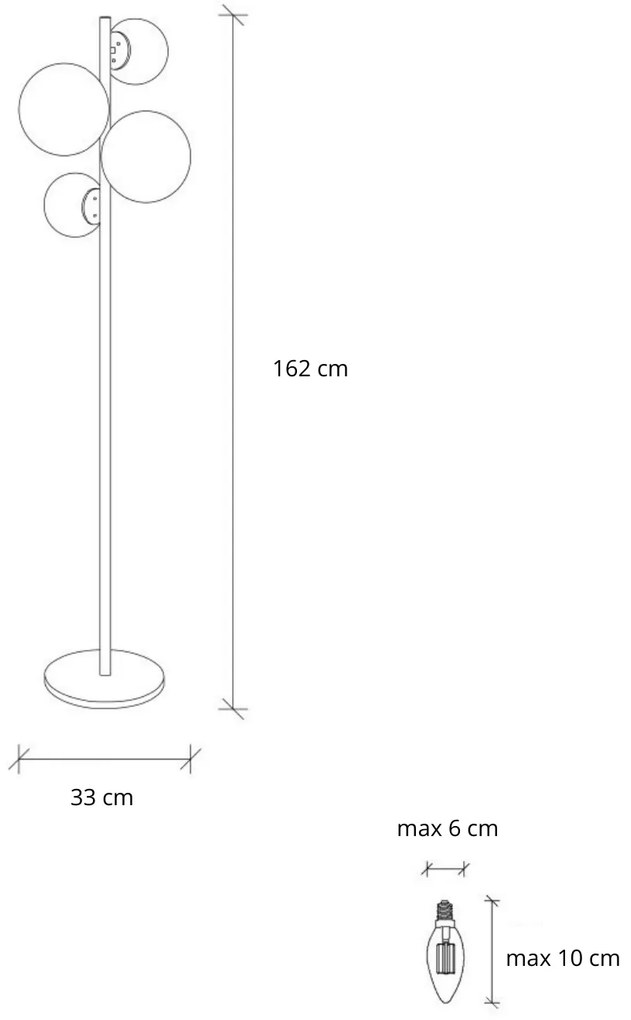 Stojací lampa Fazli zlatá