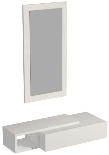 Nástenná polica + nástenné zrkadlo VIEN biela