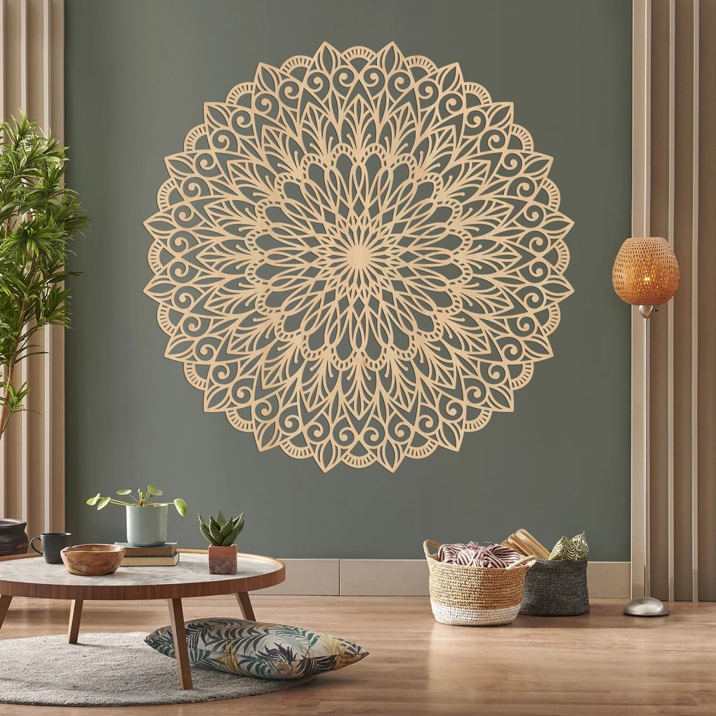 Drevená mandala na stenu - dokonalý obraz pre harmóniu v priestore | HELGA: HDF - Orech 20 cm 4375-79949 HDF0251