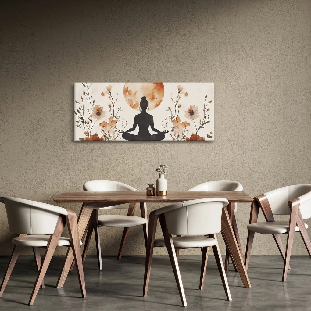Obraz - Oranžová jóga (120x50 cm)
