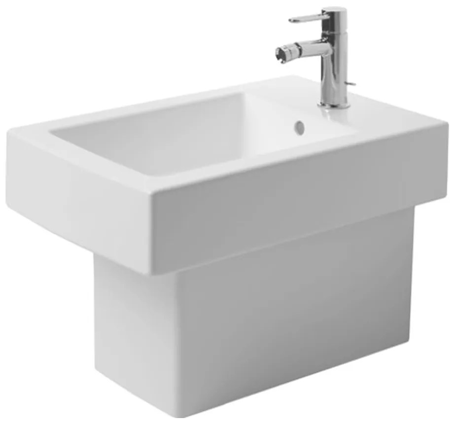 Duravit Vero - stojaci bidet, 1 otvor pre batériu prepichnutý, 37x57 cm, biely 2240100000