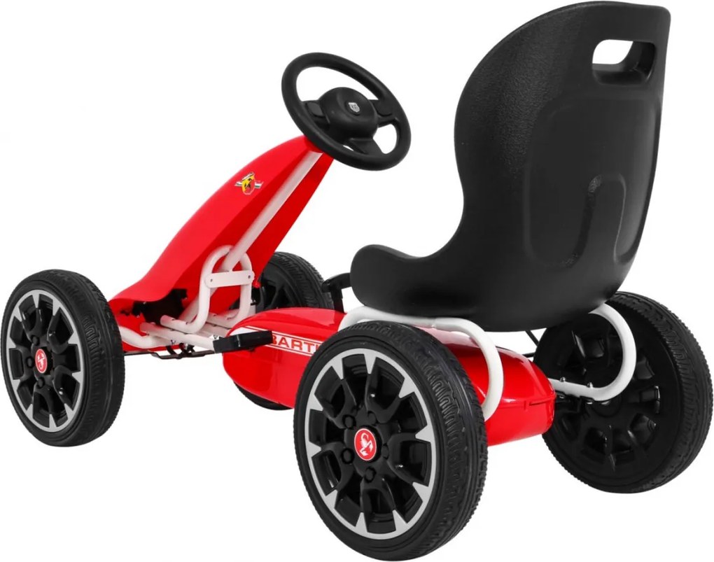 Ramiz ABARTH pedálová motokára pre deti Červená + EVA kolesá + ručná brzda + voľnobeh