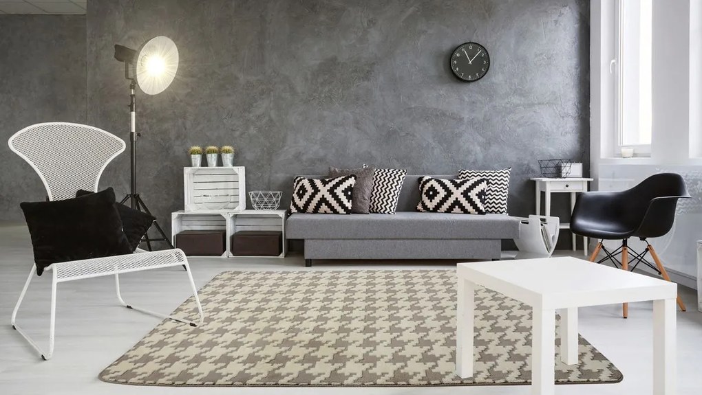 Tutumi Clover, plyšový koberec 140x200 cm, béžová, SHG-04007