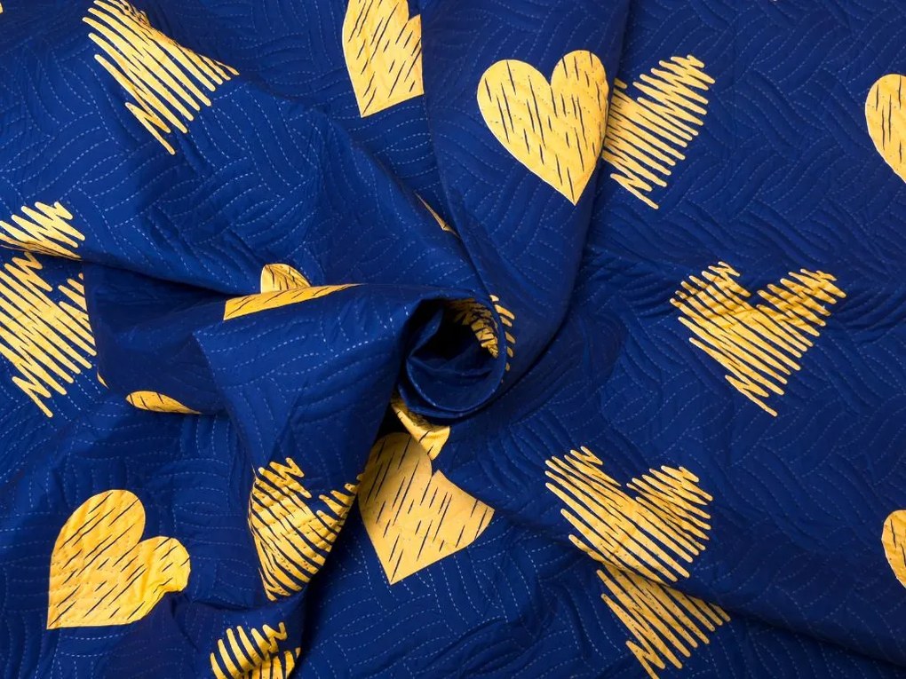 Prehoz na posteľ GOLBINO, tmavomodrý Rozmer: 170 x 210 cm