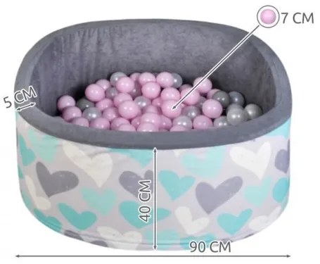 Iso Trade Suchý bazén s loptičkami IsoTrade - srdiečka