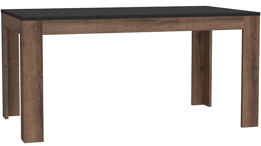 Rozkladací stôl Dub 160/206x90cm šľachtený/Čierny lesk