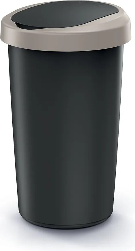 Odpadkový kôš COMPACTO 25 L čierny/hnedý