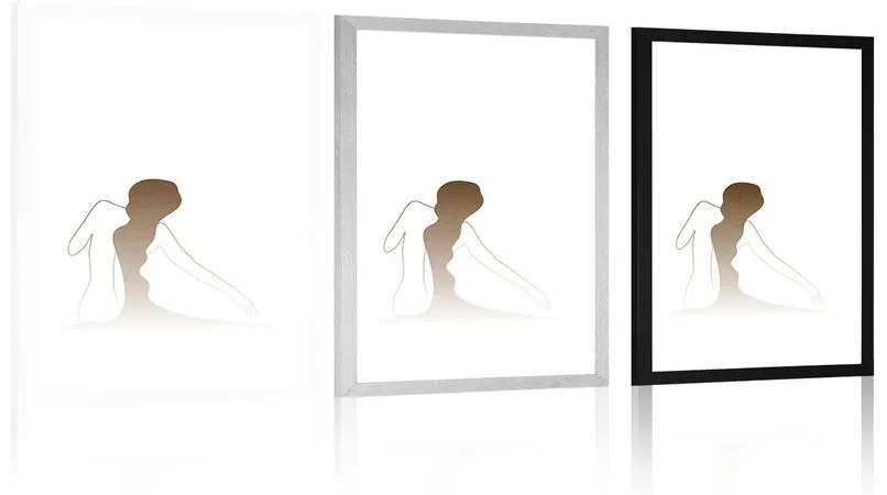 Plagát s paspartou tajomstvo ženského tela - 60x90 white