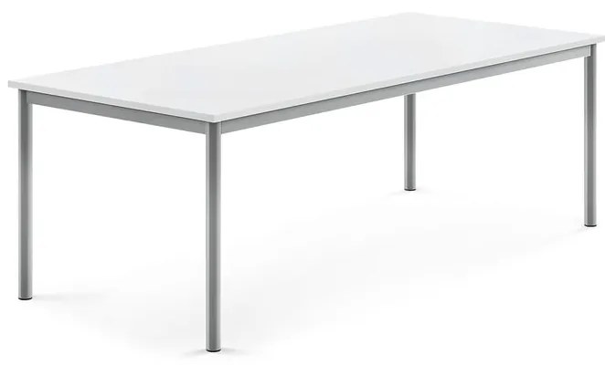 Stôl BORÅS, 1800x800x600 mm, laminát - biela, strieborná