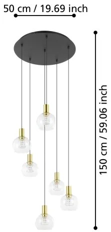 Eglo 390279 -LED Stmievateľný luster na lanku TERQUE 6xLED/5,4W/230V 3000K pr.54cm