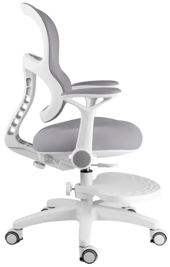 Detská rastúca stolička Neoseat JUNI 006 — látka, sivá