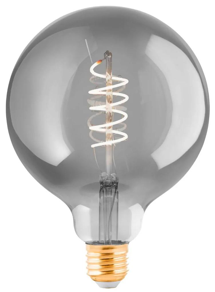 EGLO Stmievateľná filamentová LED žiarovka, E27, G125, 4W, 100lm, 2000K, teplá biela, dymové sklo