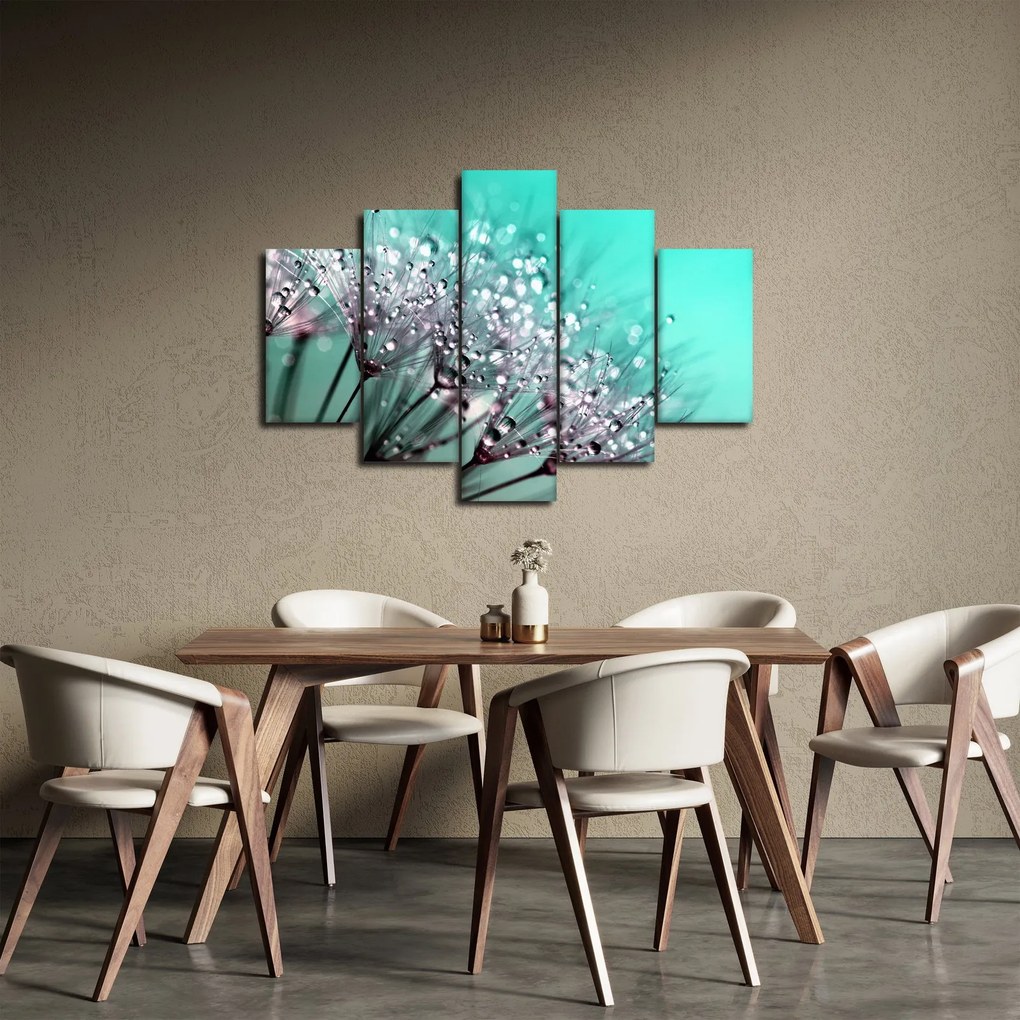 Obraz - orosená rastlina (150x105 cm)