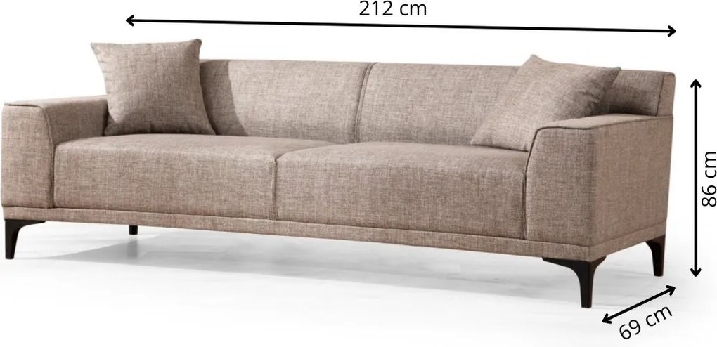 Trojmiestna pohovka Petra 212 cm béžová