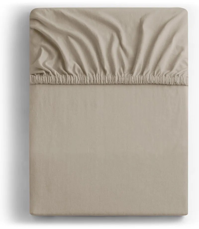 Svetlohnedá napínacia plachta jersey 200x200 cm Amber – Restilo