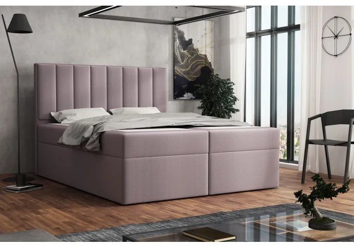 Čalúnená posteľ boxspring 140x200 SAMANTA - ružová 2