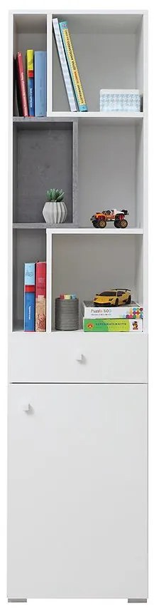 Regál Sigma Si8 biely Lux/betón