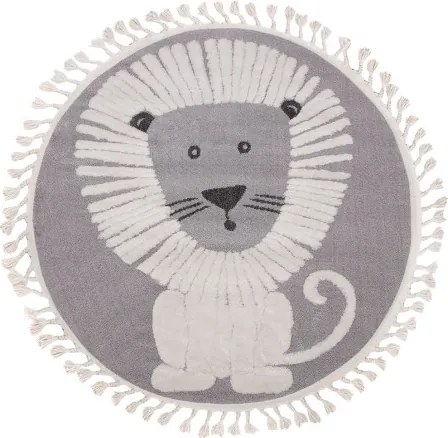 Koberec SKANDI KIDS A1095B sivý / krémový kruh