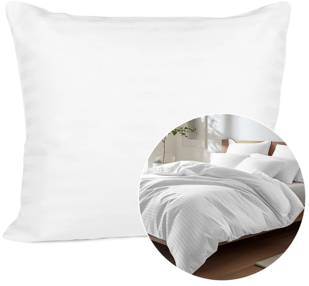 SATÉNOVÁ OBLIEČKA NA VANKÚŠ CIZGILI 50X60 CM EXCLUSIVE BIELA