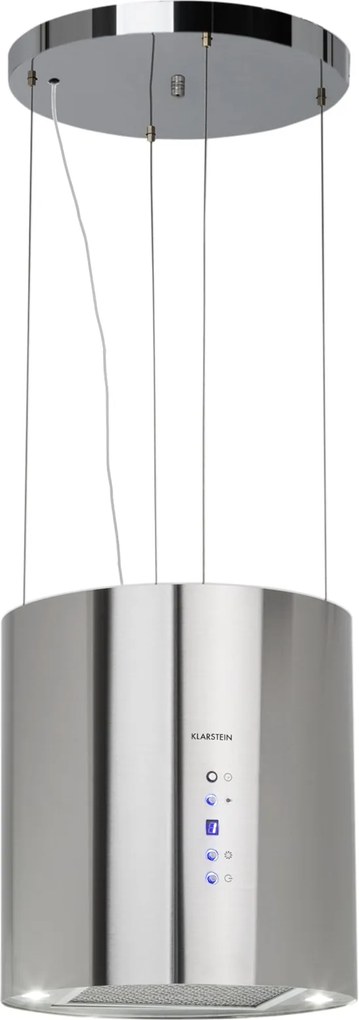 Klarstein Barett, digestor, 35 cm, ostrovčekový, 560 m³/h, LED, filter s aktívnym uhlím, nehrdzavejúca oceľ