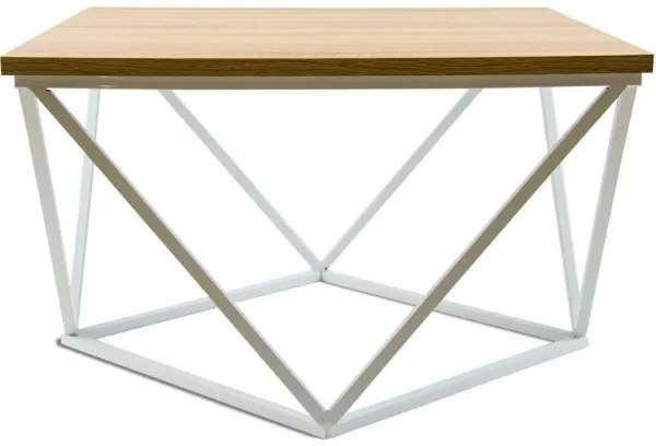 Konferenčný stolík CURVED 60x60 cm biela/béžová