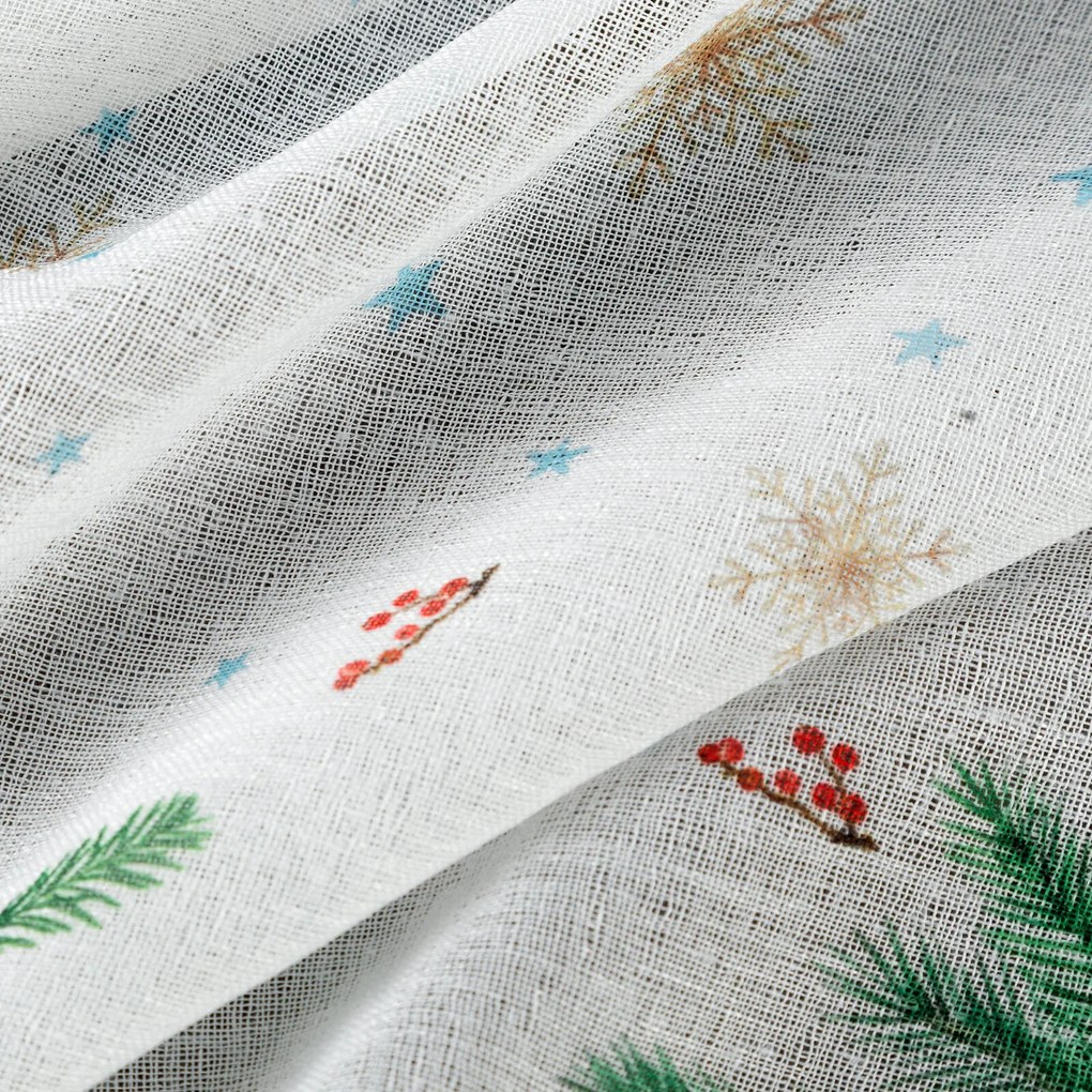 KRÁTKA VIANOČNÁ ZÁCLONA NA PÚTKACH XMAS1 90X150 CM VIACFAREBNÁ