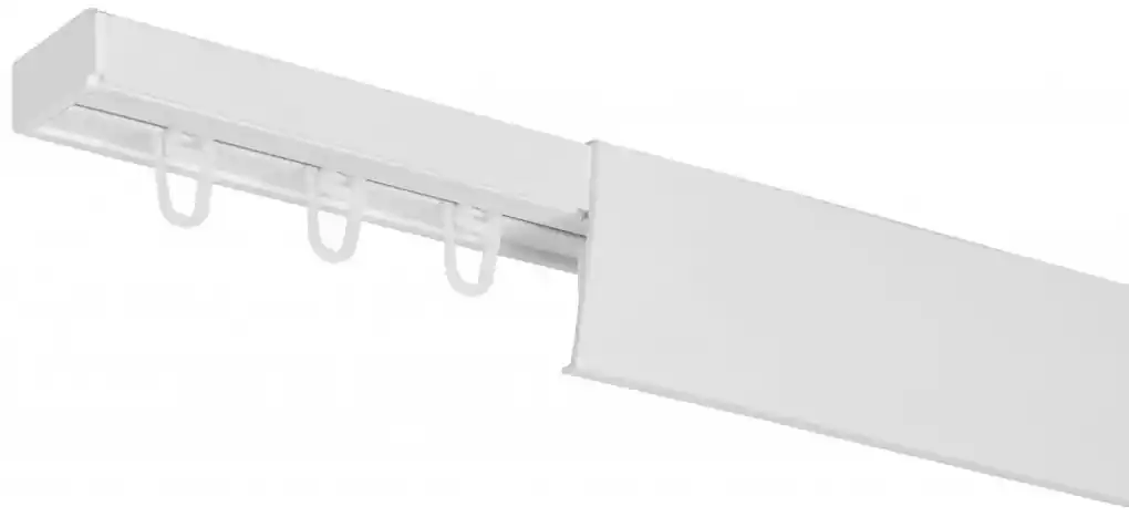 Dekodum PVC stropná lišta s krytom jednoduchá biela Dĺžka koľajnice (cm):  120, Typ prichytenia: Žabky | BIANO
