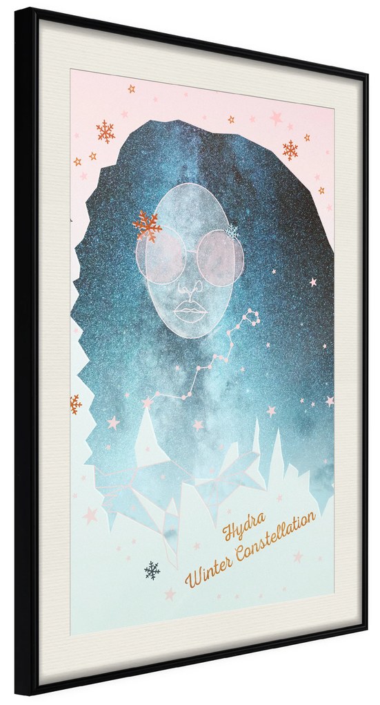 Artgeist Plagát - Hydra Winter Constellation [Poster] Veľkosť: 30x45, Verzia: Zlatý rám s passe-partout