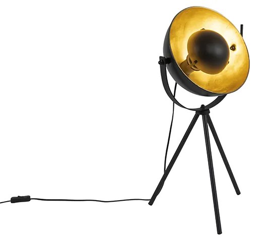 Stolná lampa čierna so zlatom 63,3 cm trojnožka nastaviteľná - Magnax
