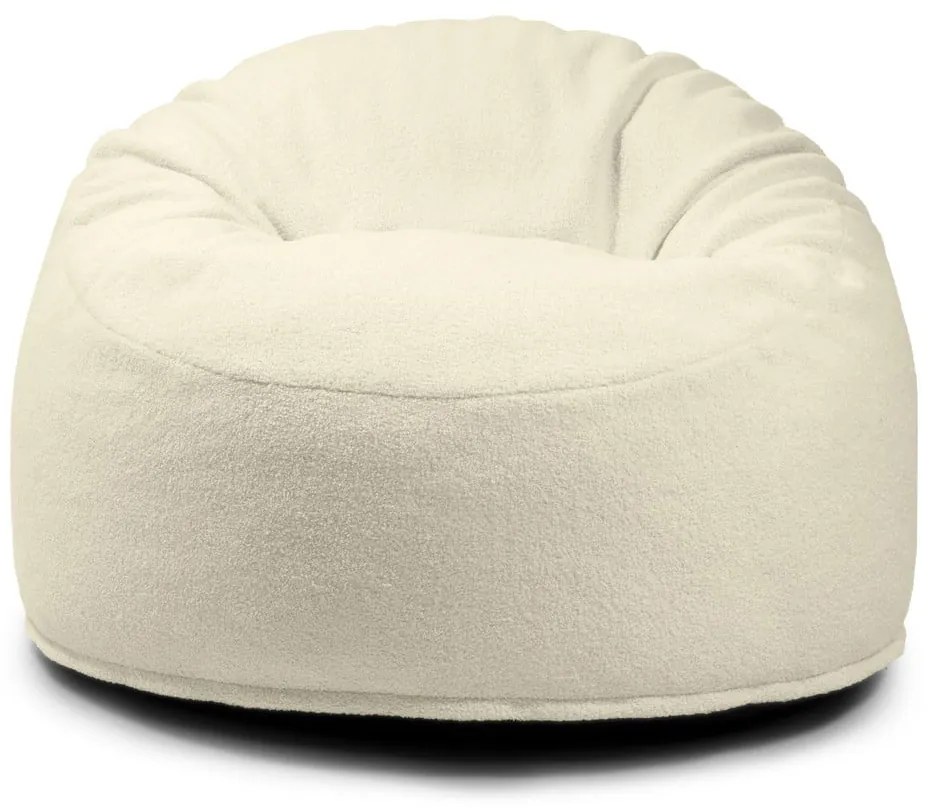 Krémový detský sedací vak z textílie buklé Om 85 – SLOWDOWN