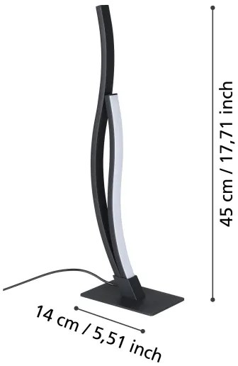 Eglo 901208 - LED Stolná lampa GRISOLIA LED/12W/230V 4000K čierna