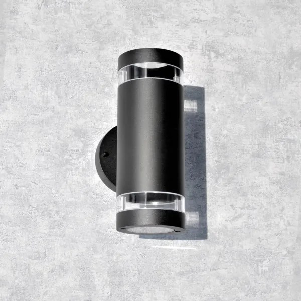 Vonkajšie nástenné svietidlo RINO 2xGU10/12W/230V IP54 čierna